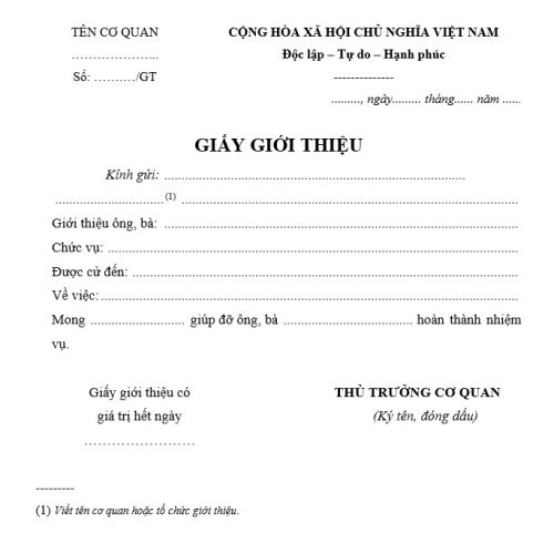 Giấy giới thiệu